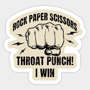 Rock paper scissors Throat Punch Sticker